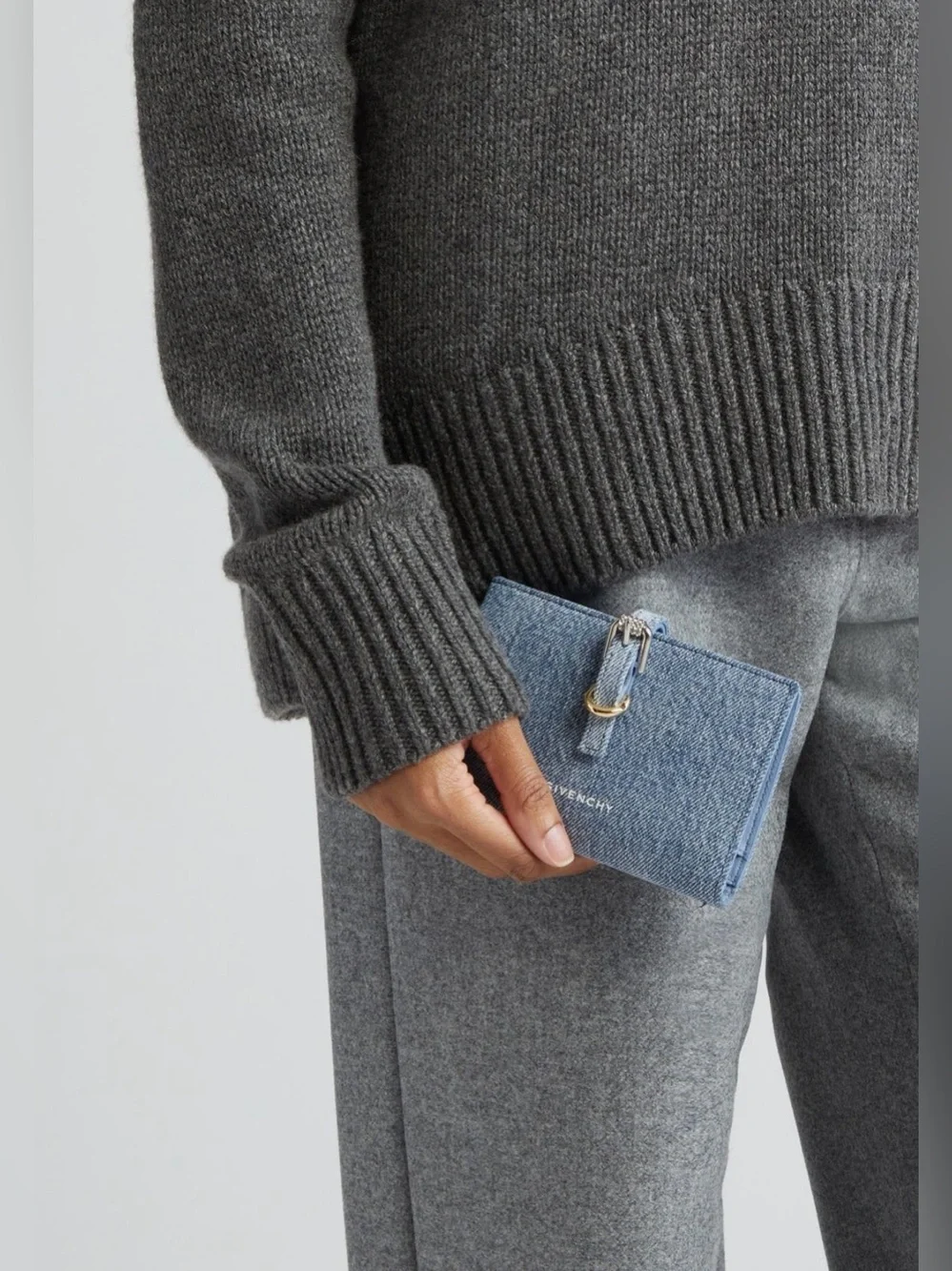 Givenchy Voyou bifold denim/leather wallet EUC